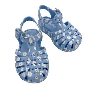 NWT MINI MELISSA Blue Daisy Possession Fisherman Jelly Sandal, Size 5